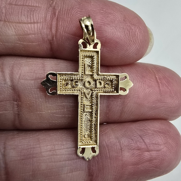 Elegant Gold and Black Cross Pendant - Picture 3 of 7
